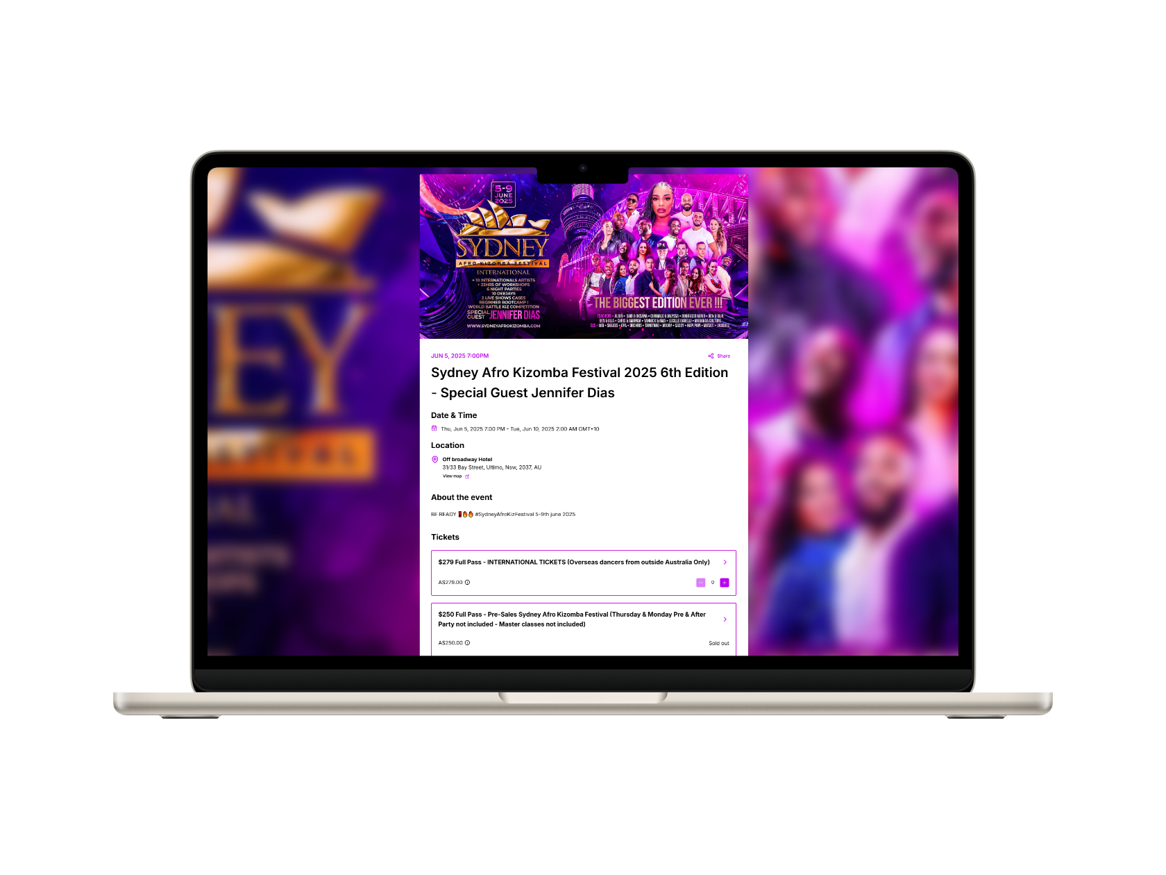 Create beautiful events in just seconds